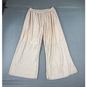Forgotten Grace Beige Pleated Wide Leg Pants Women's XXL Lounge Boho Comfortable